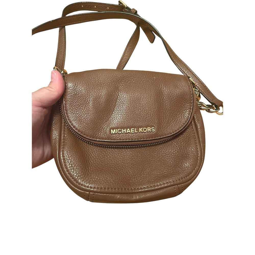 Michael Kors NWOT Bedford Flap Tan Pebbled Leather Crossbody Bag‎ - Picture 3 of 8